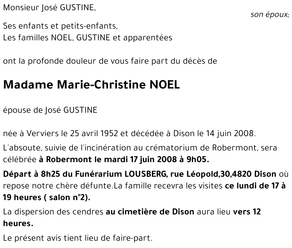 Marie-Christine NOEL