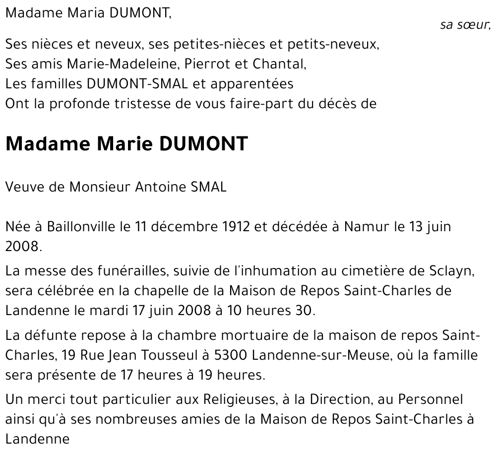 Marie DUMONT