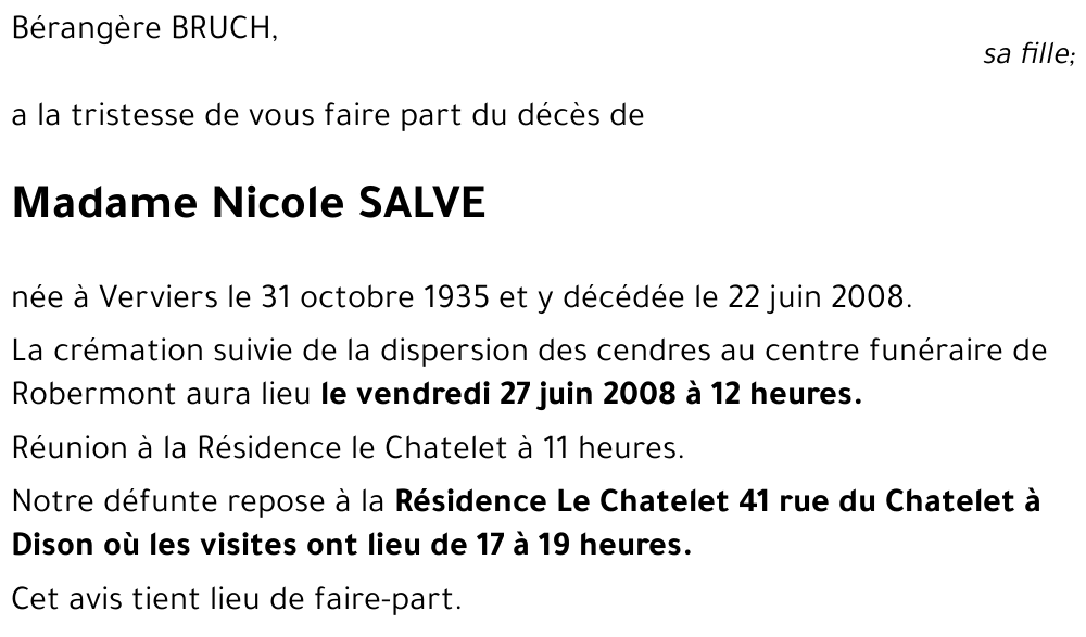 Nicole SALVE