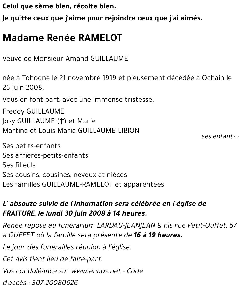 Renée RAMELOT