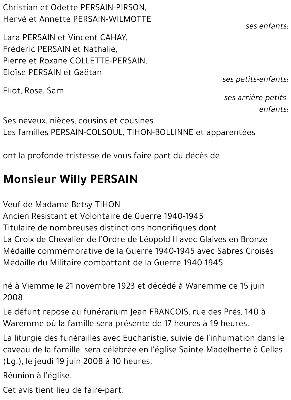 Willy PERSAIN