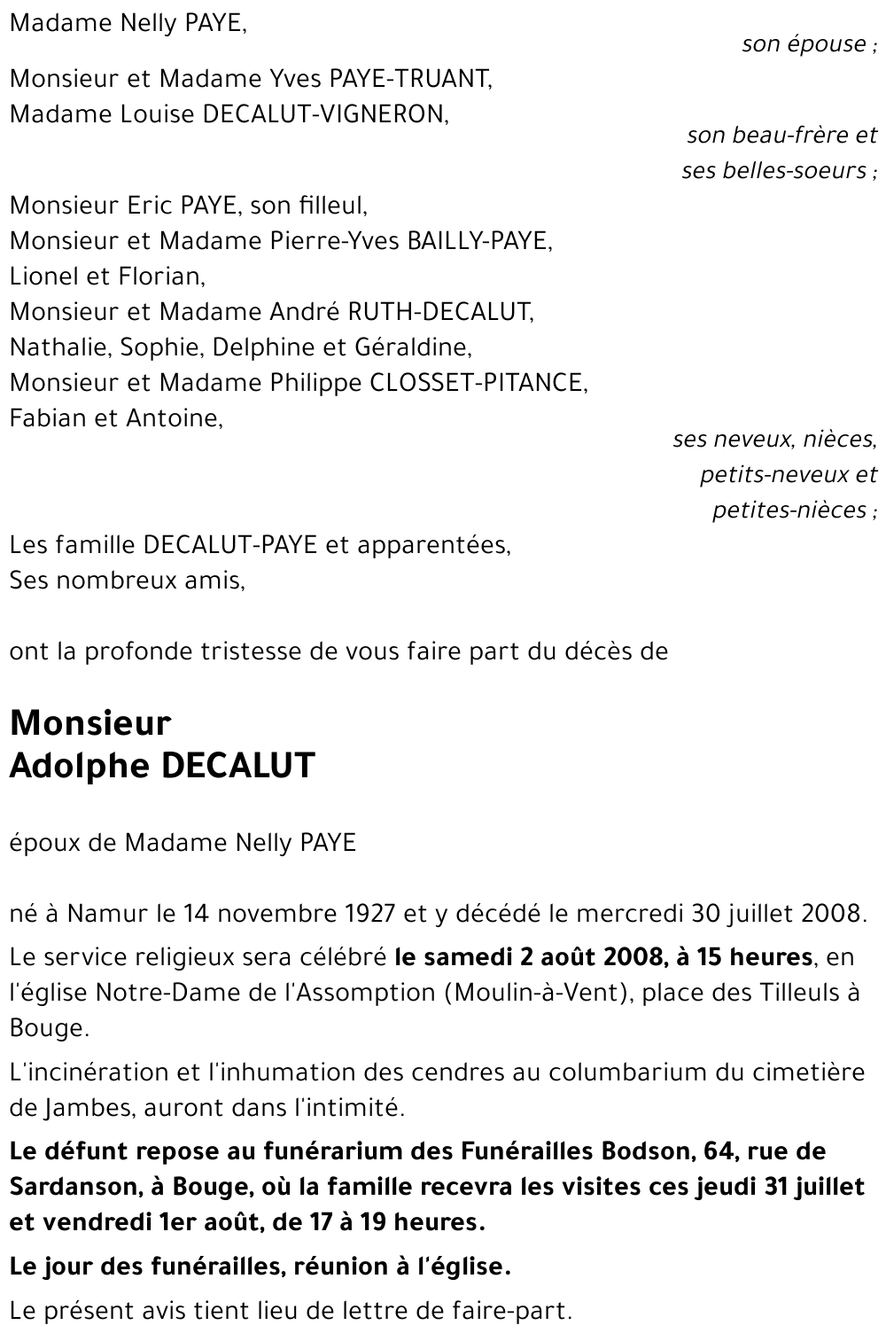 Adolphe DECALUT