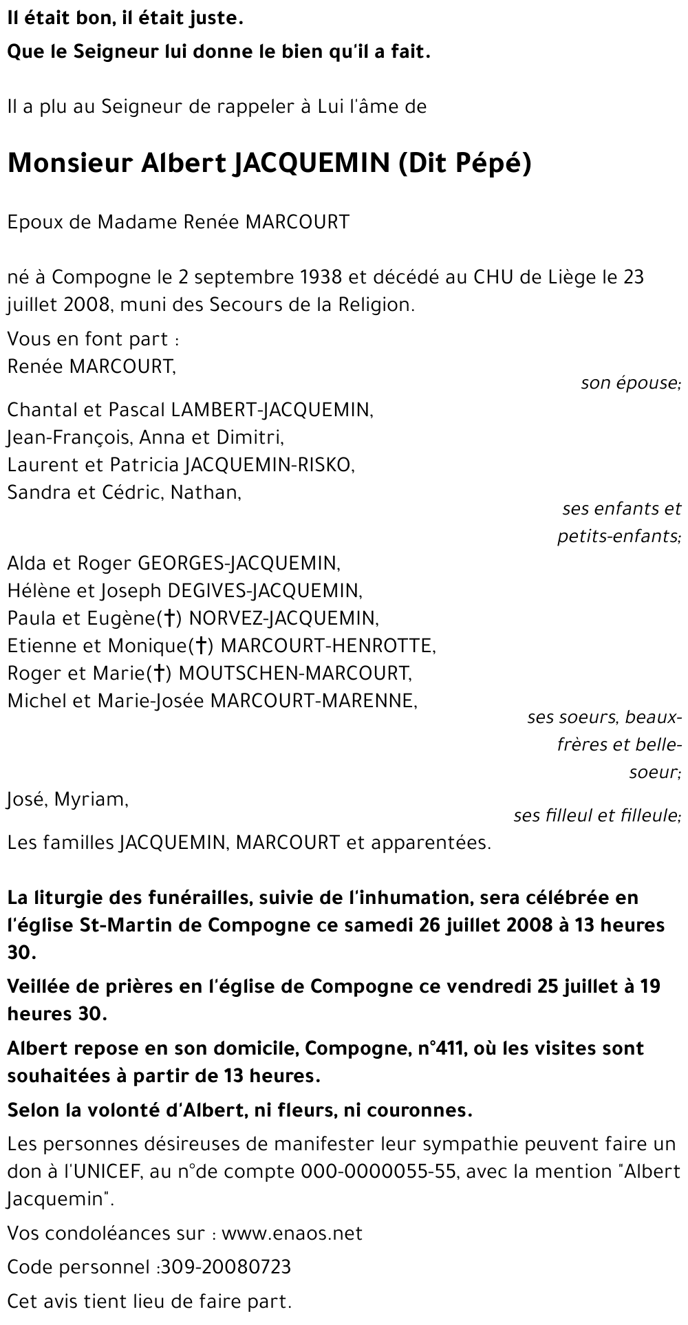Albert JACQUEMIN