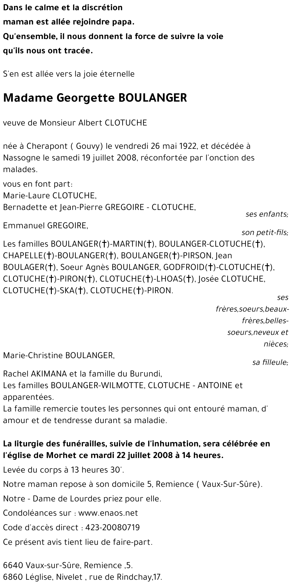 Georgette BOULANGER