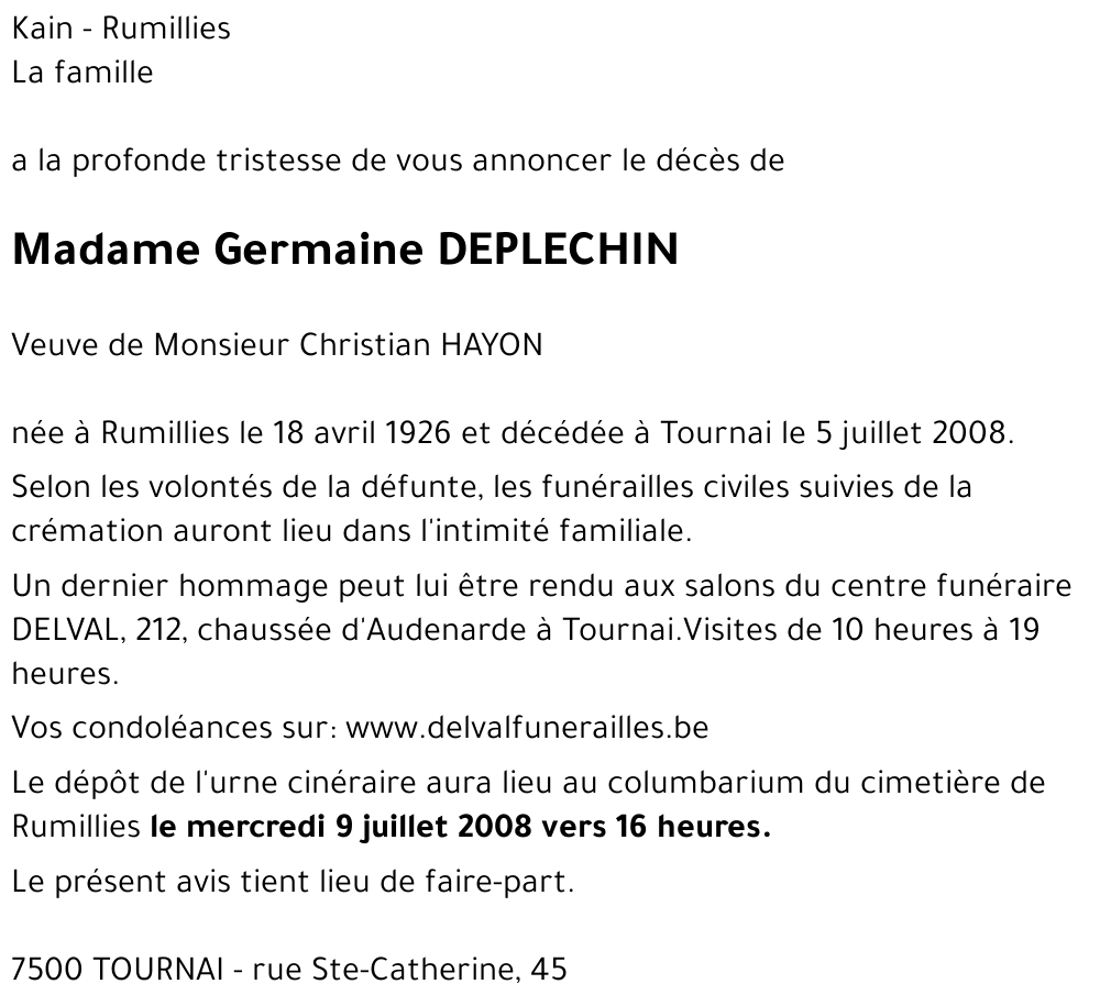 Germaine DEPLECHIN
