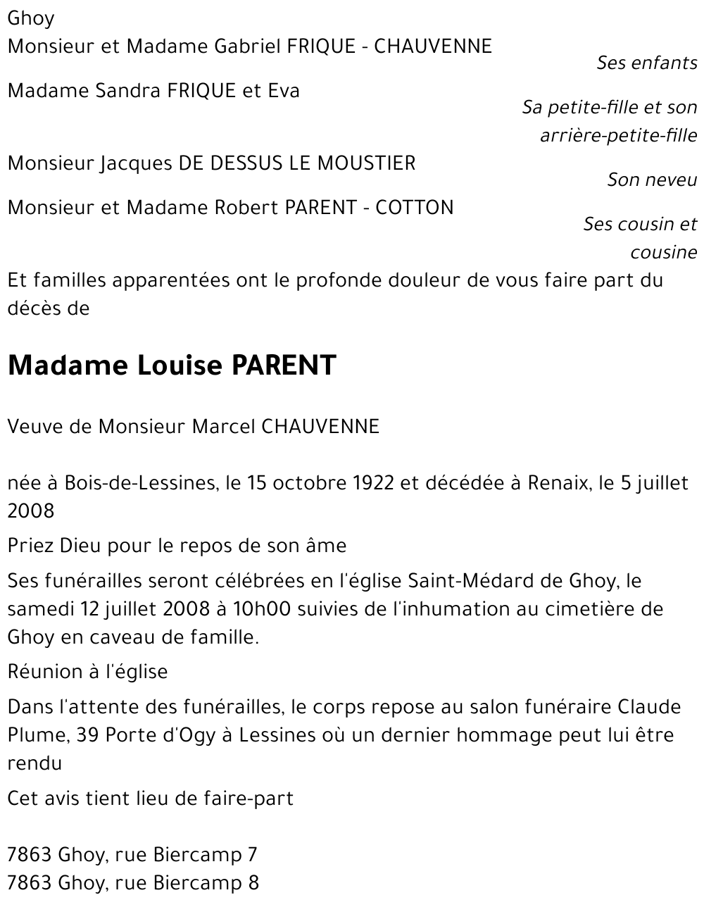 Louise PARENT