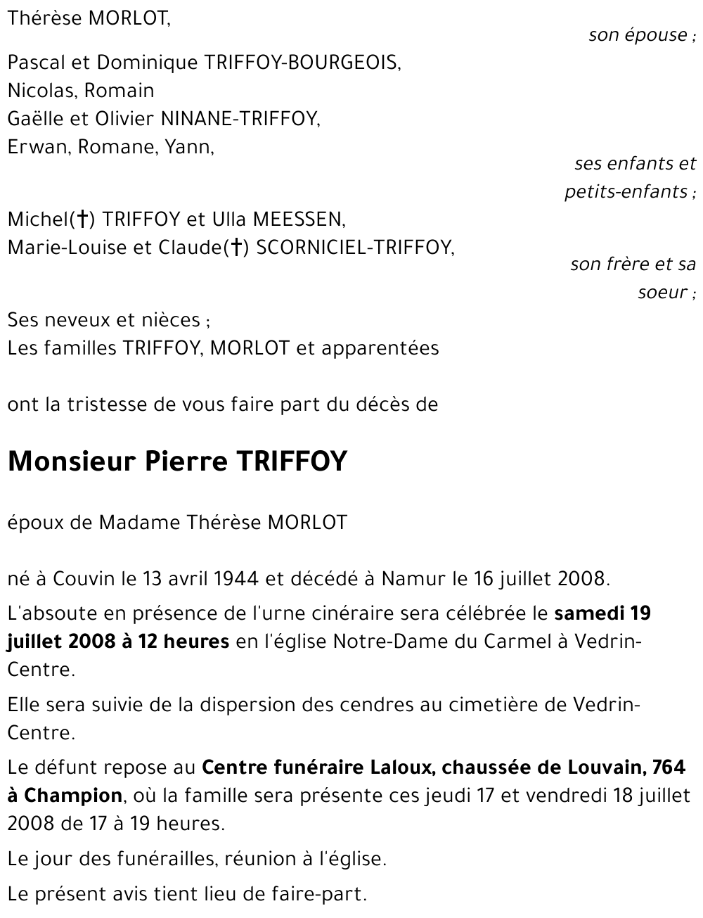 Pierre TRIFFOY