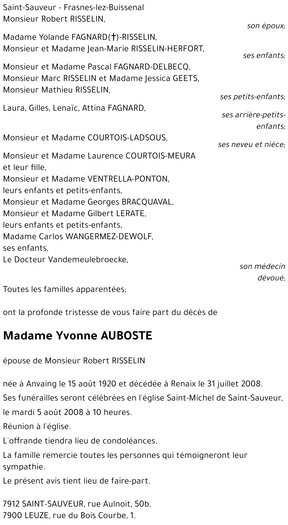 Yvonne AUBOSTE