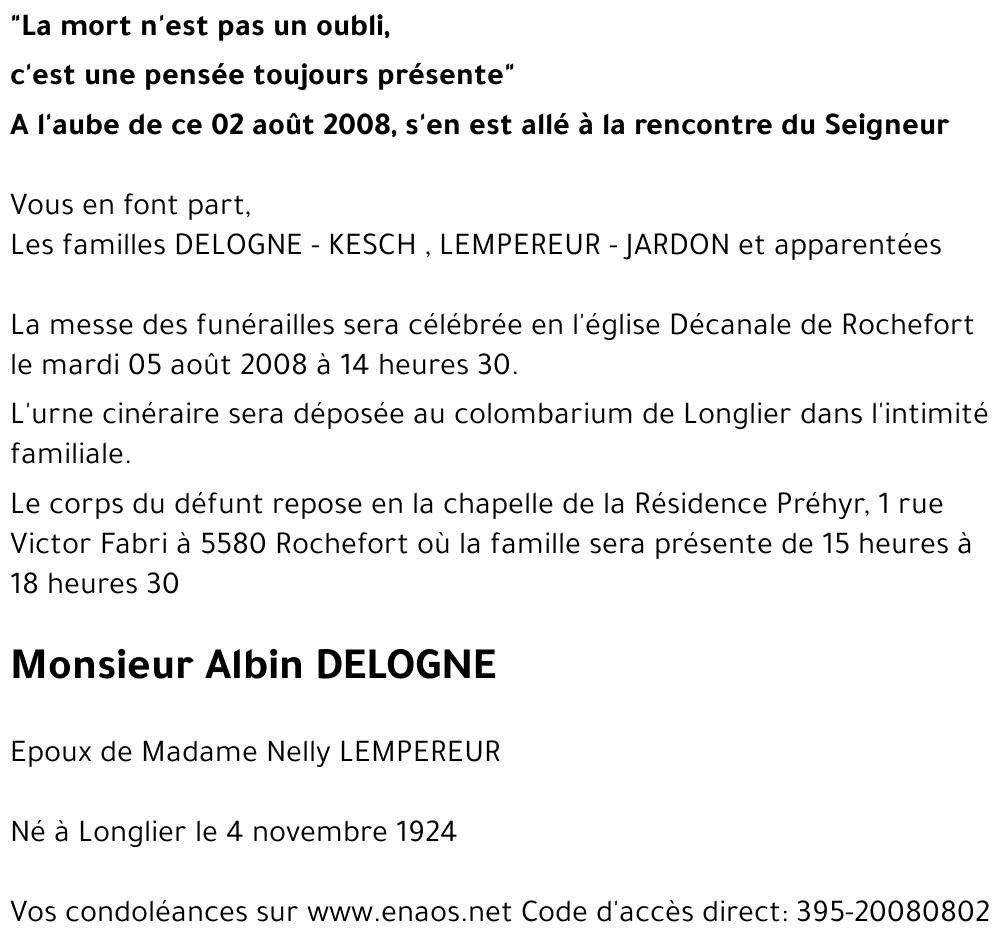 Albin DELOGNE