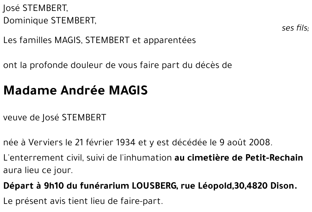 Andrée MAGIS