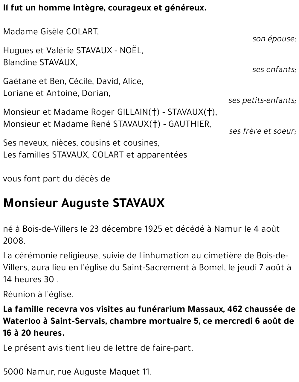 Auguste STAVAUX