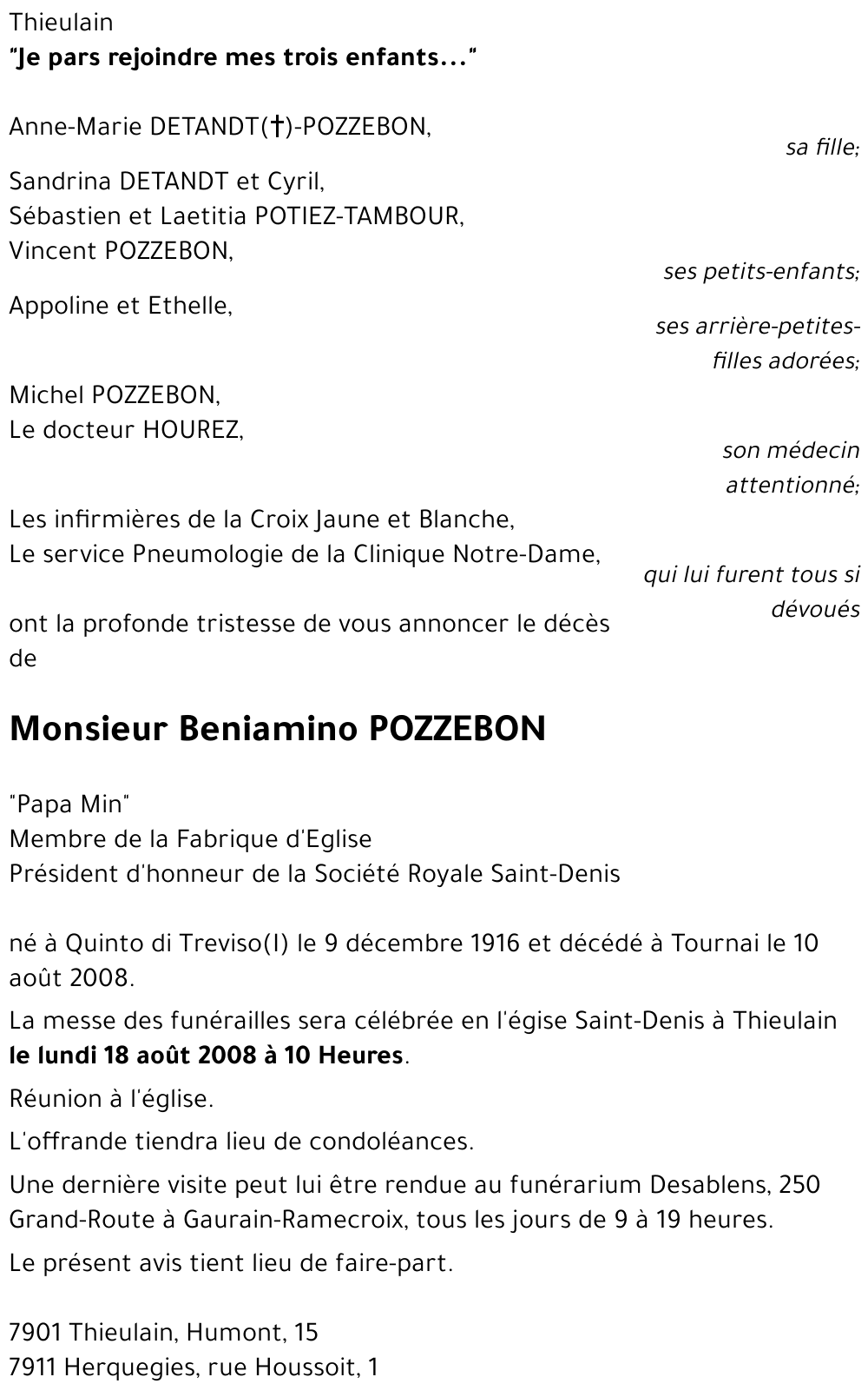 Beniamino POZZEBON