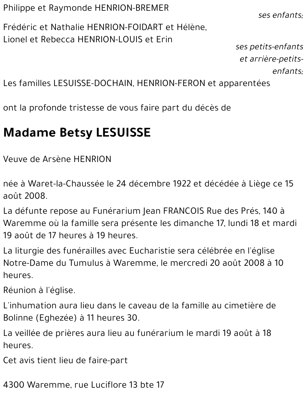 Betsy LESUISSE