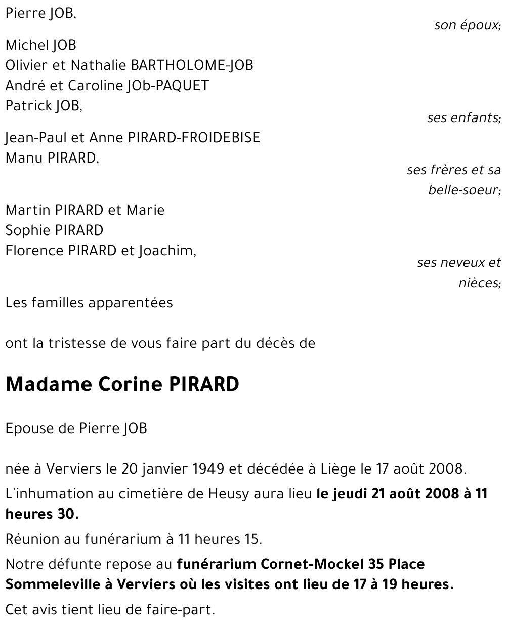 Corine PIRARD