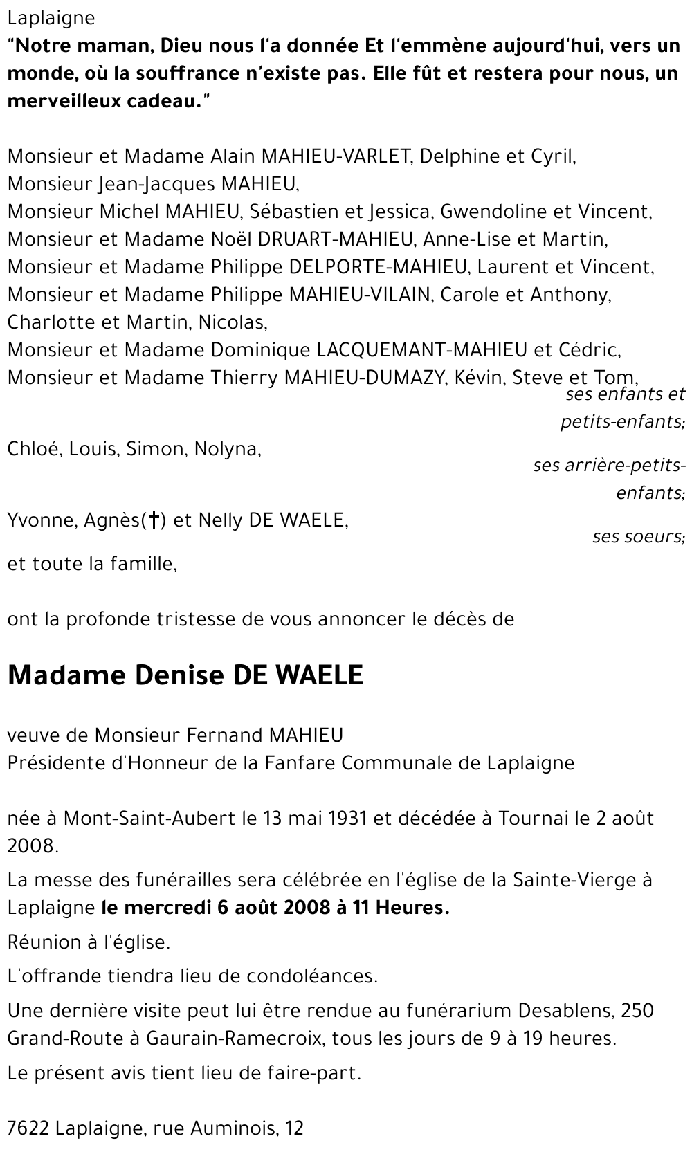 Denise DE WAELE