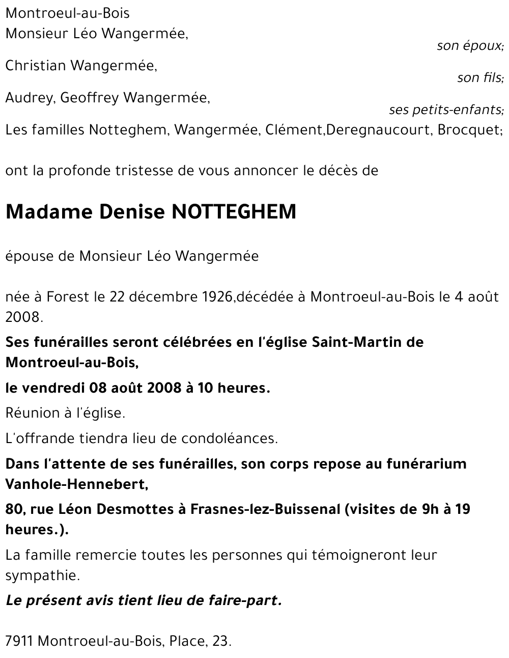 Denise NOTTEGHEM