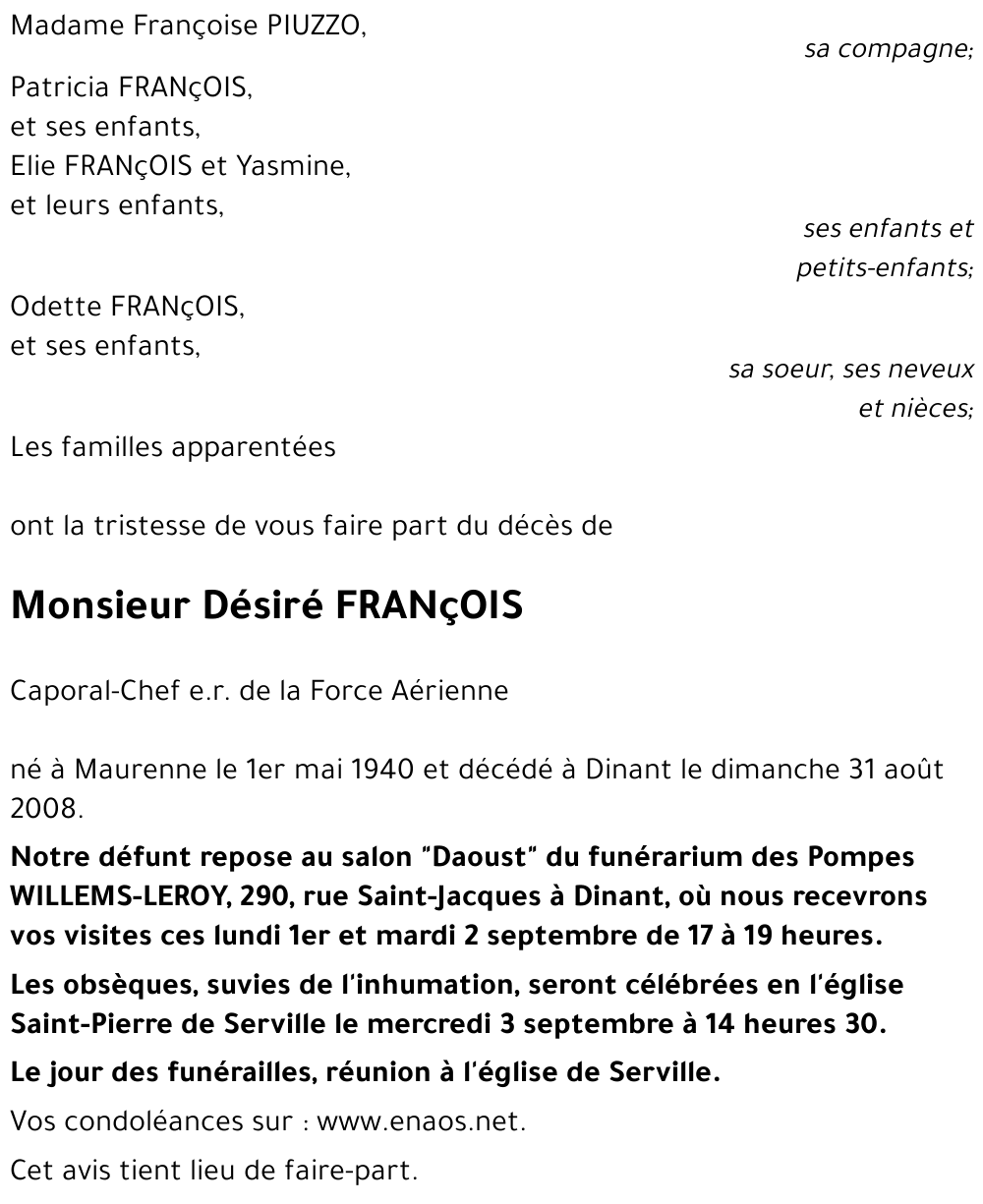 Désiré FRANçOIS