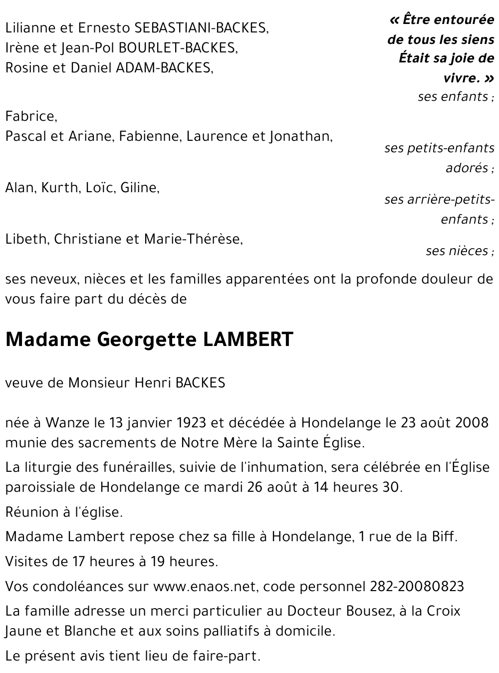 Georgette LAMBERT