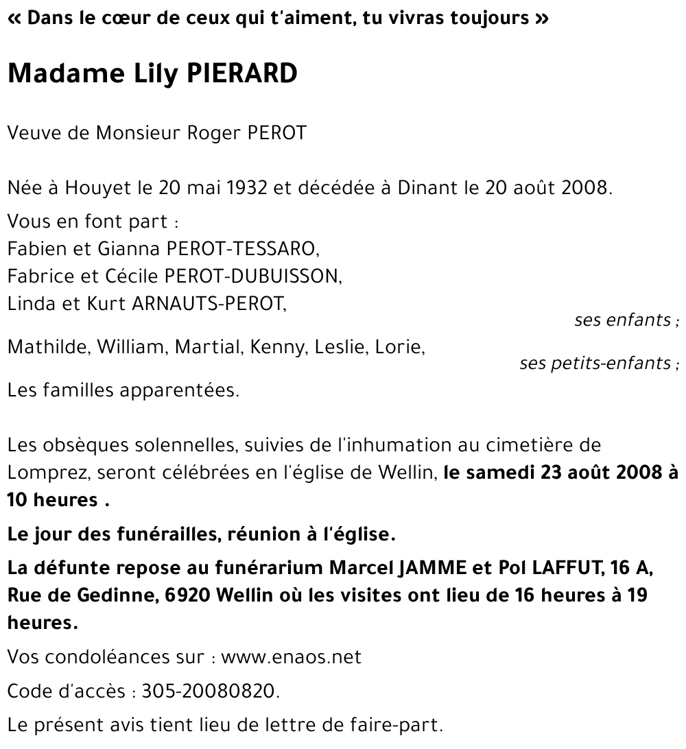 Lily PIERARD