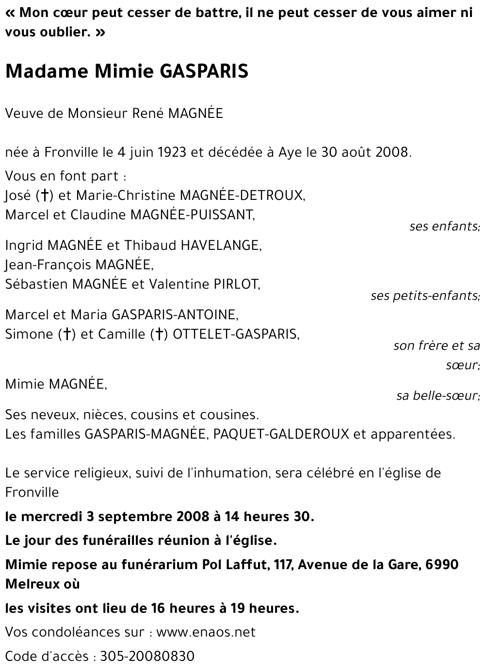 Mimie GASPARIS
