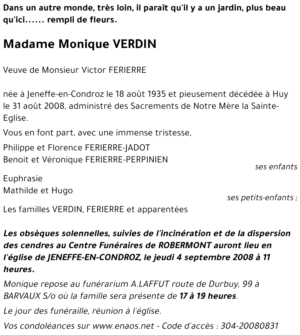 Monique VERDIN