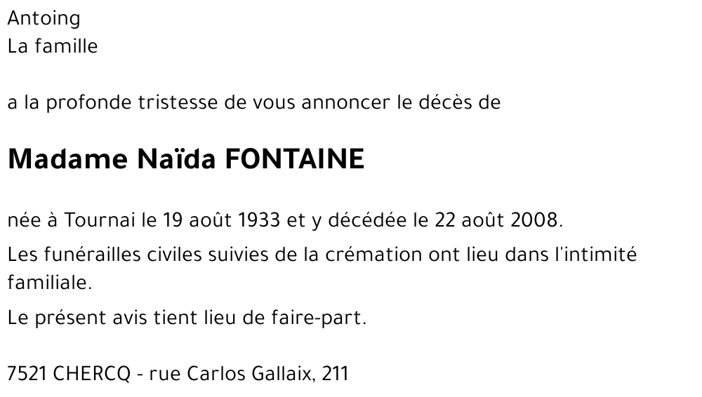 Naïda FONTAINE