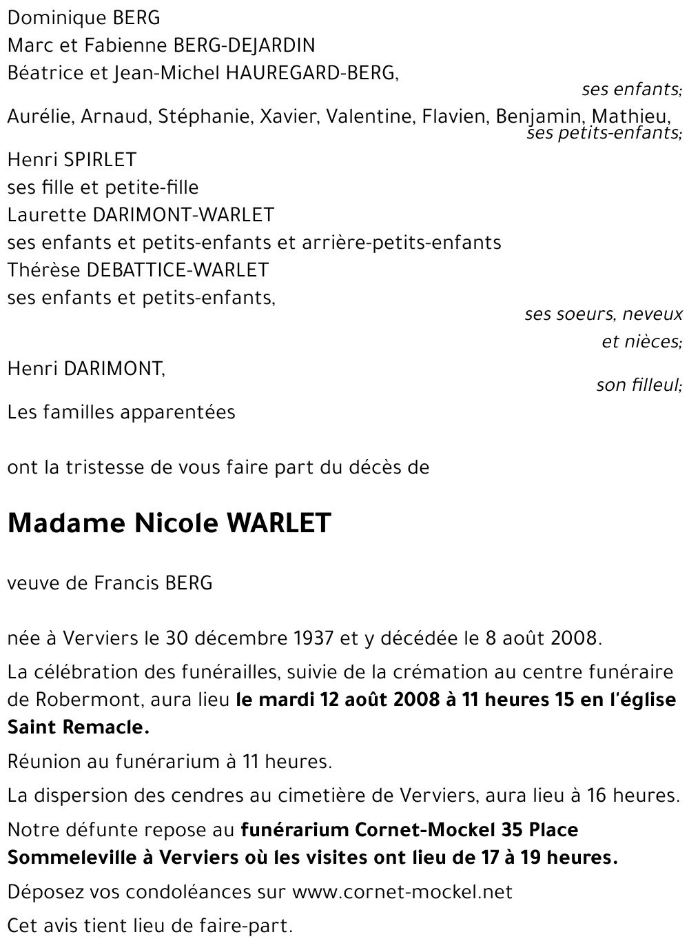 Nicole WARLET