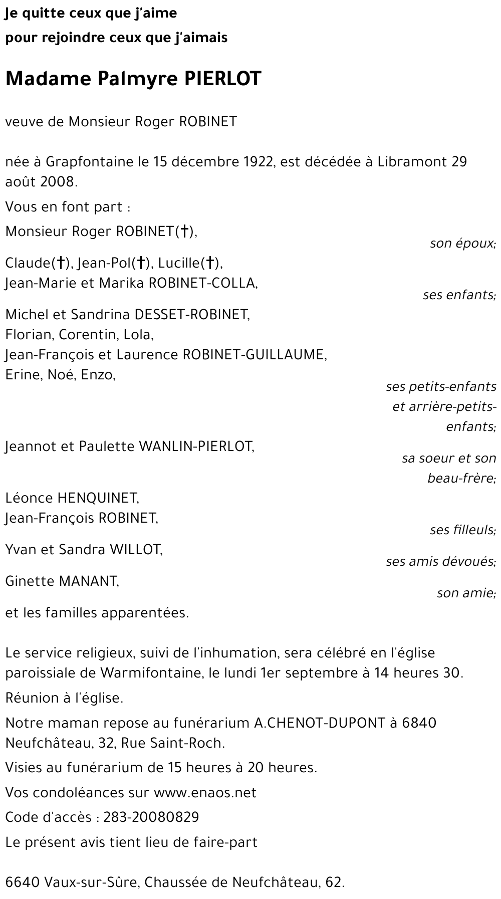 Palmyre PIERLOT