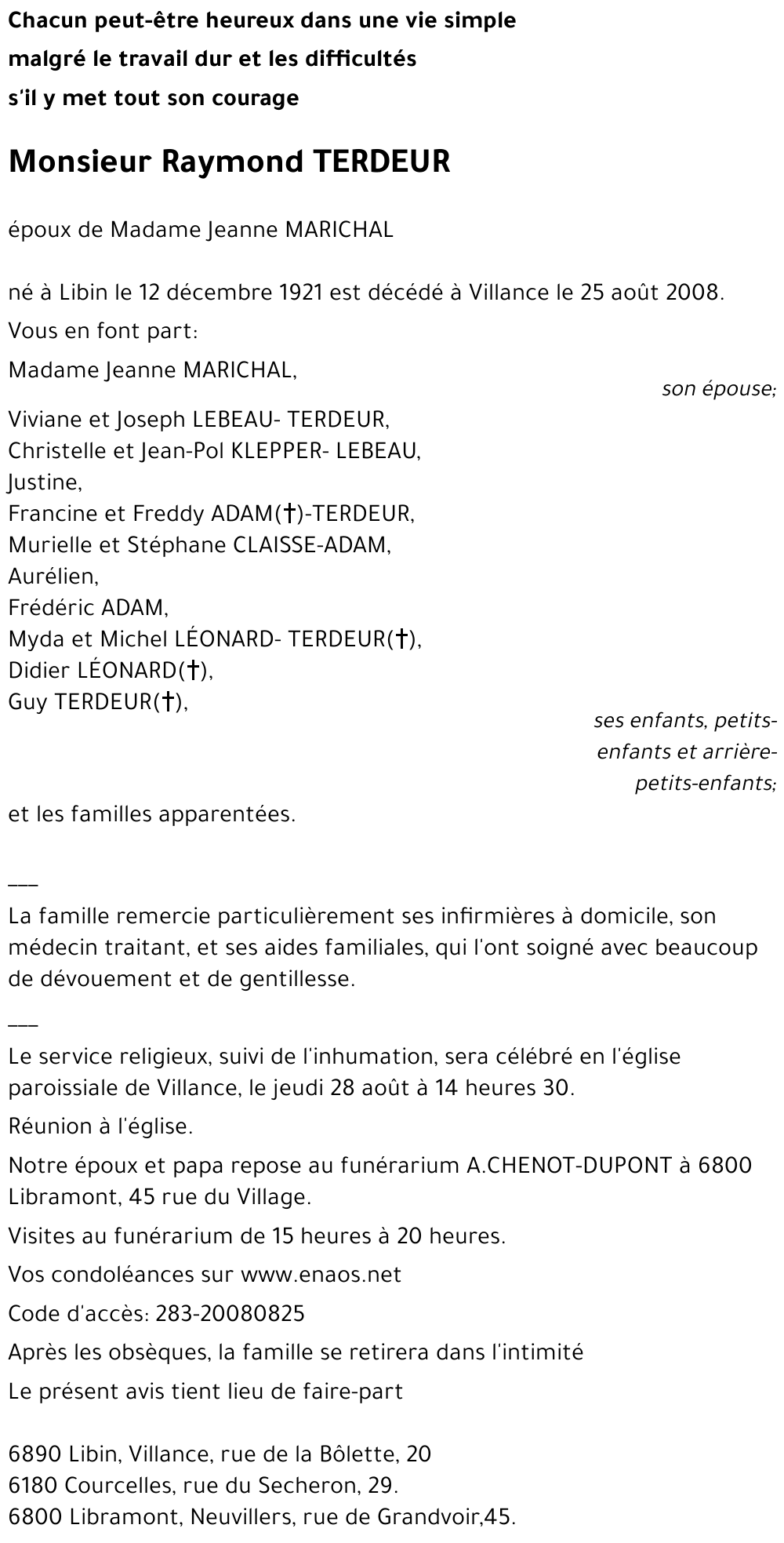 Raymond TERDEUR