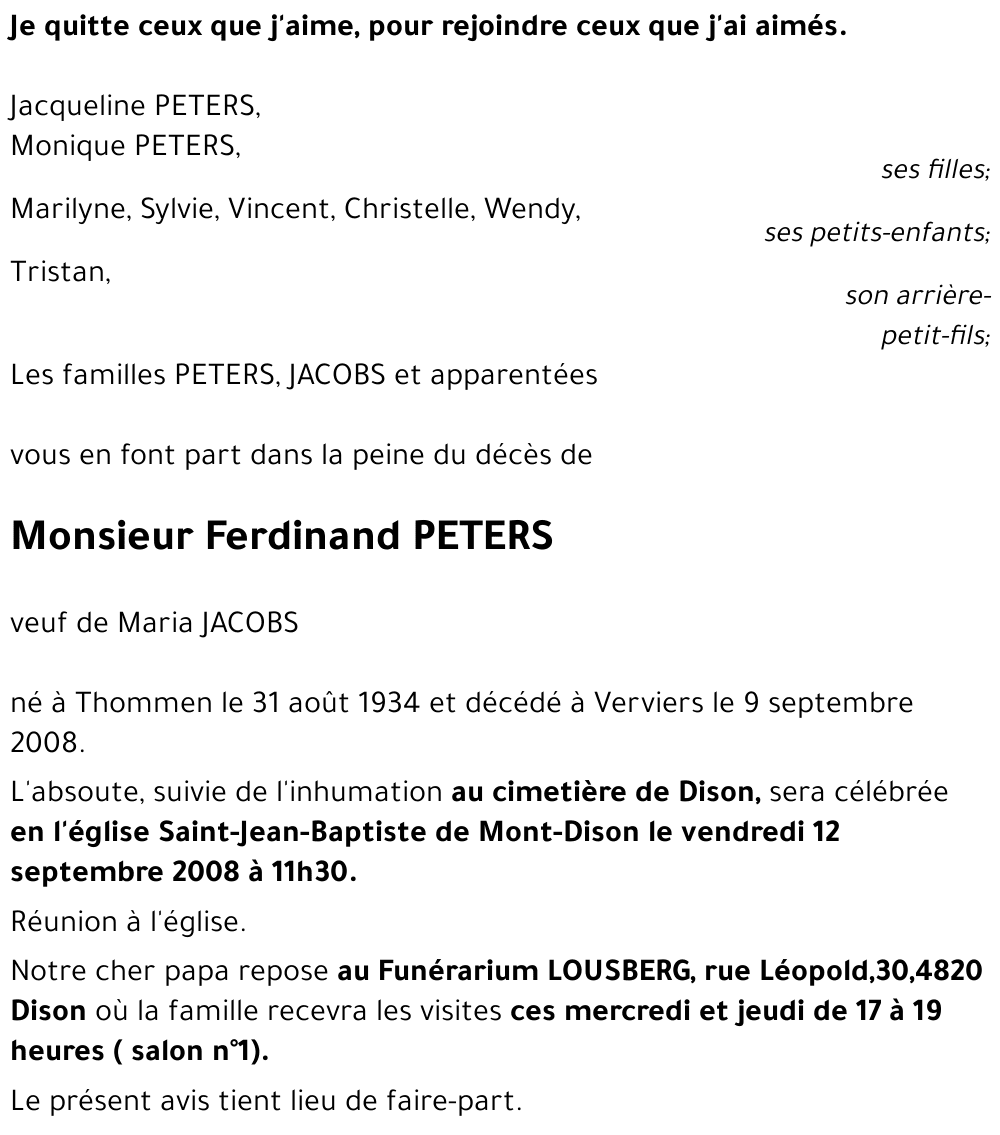 Ferdinand PETERS