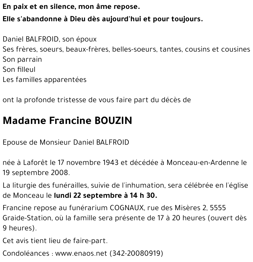 Francine BOUZIN