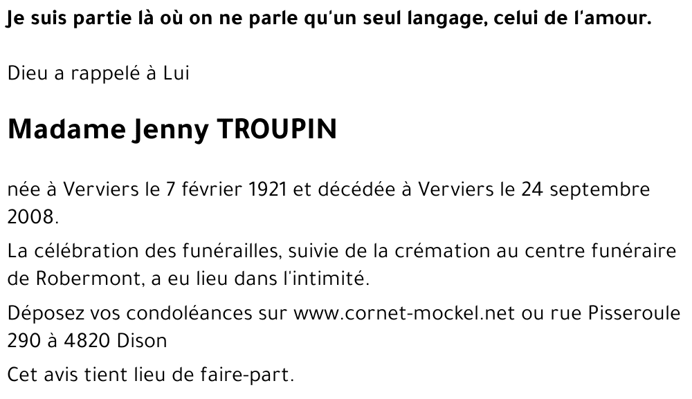 Jenny TROUPIN