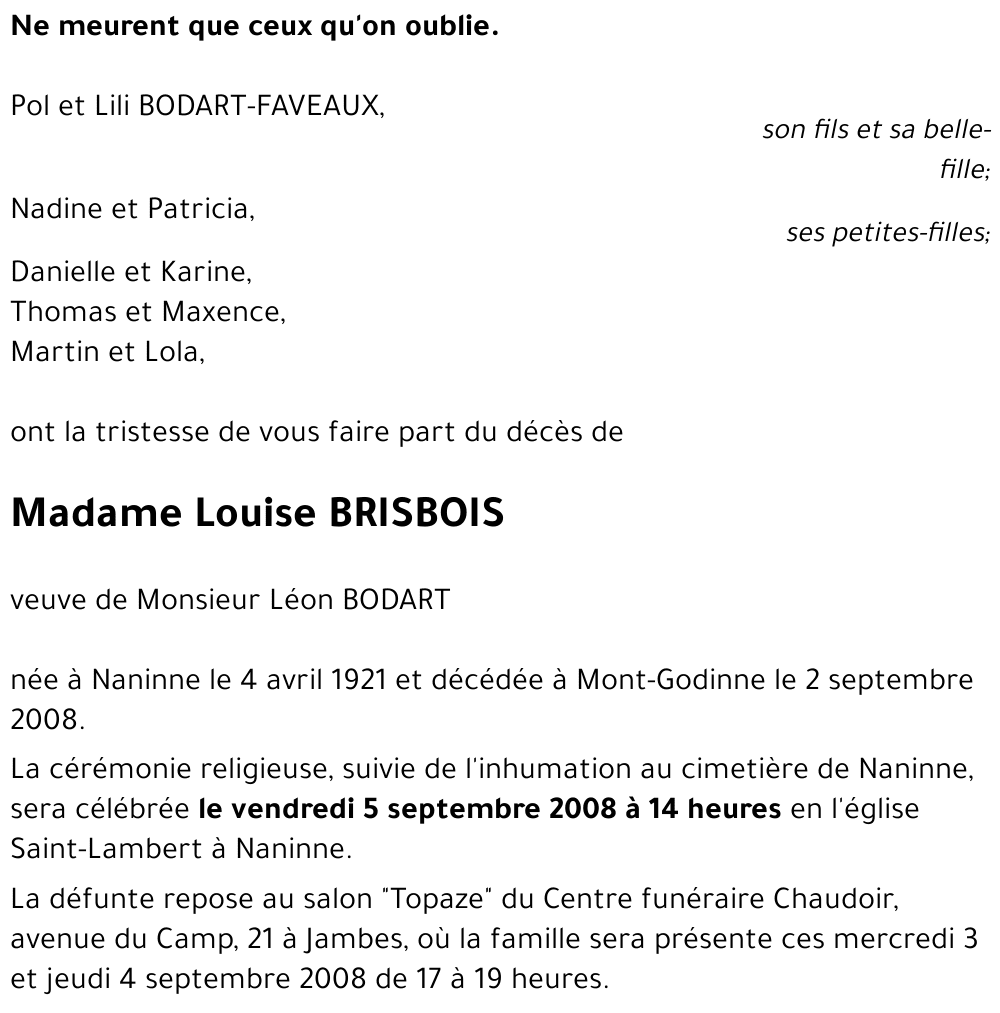 Louise BRISBOIS