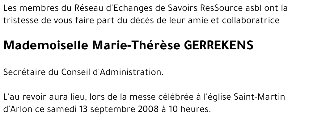 Marie-Thérèse GERREKENS