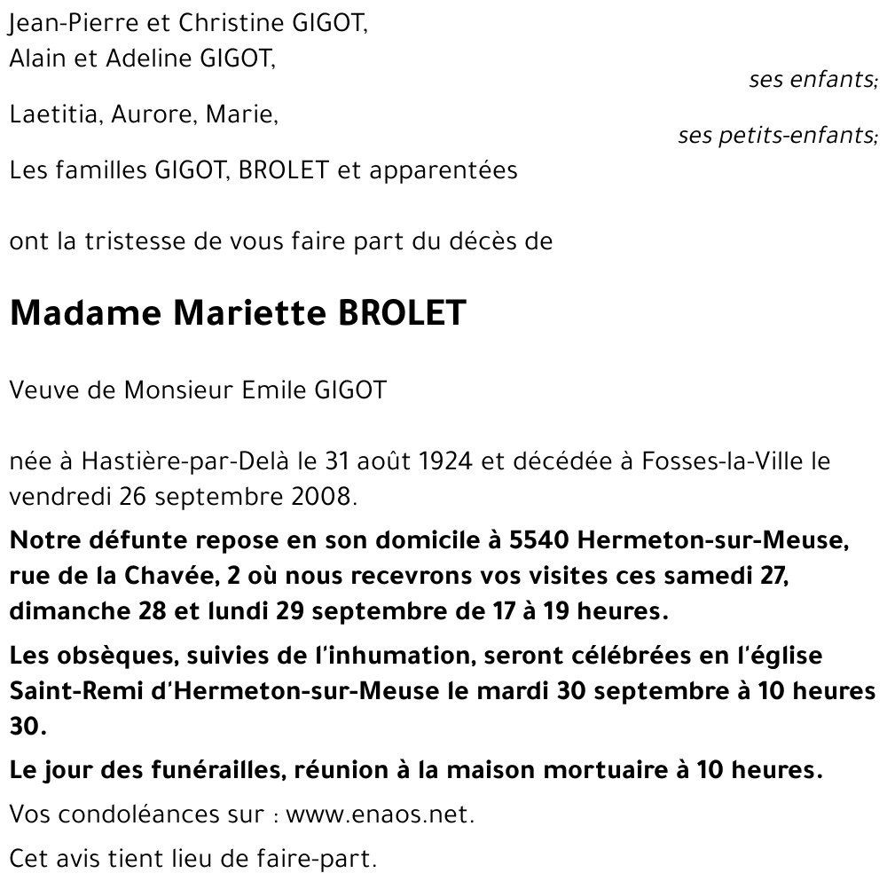 Mariette BROLET