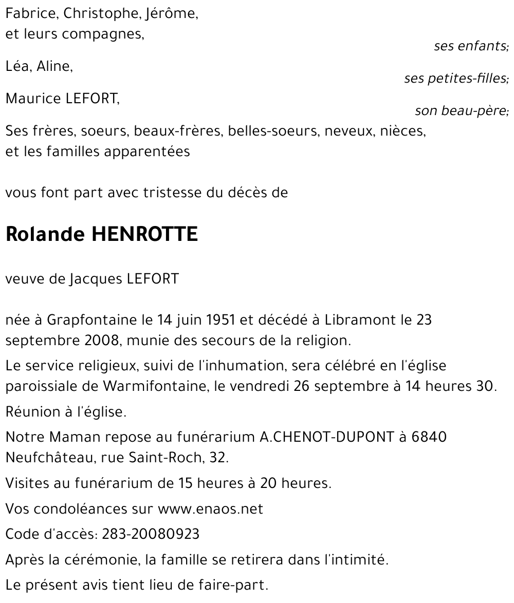 Rolande HENROTTE