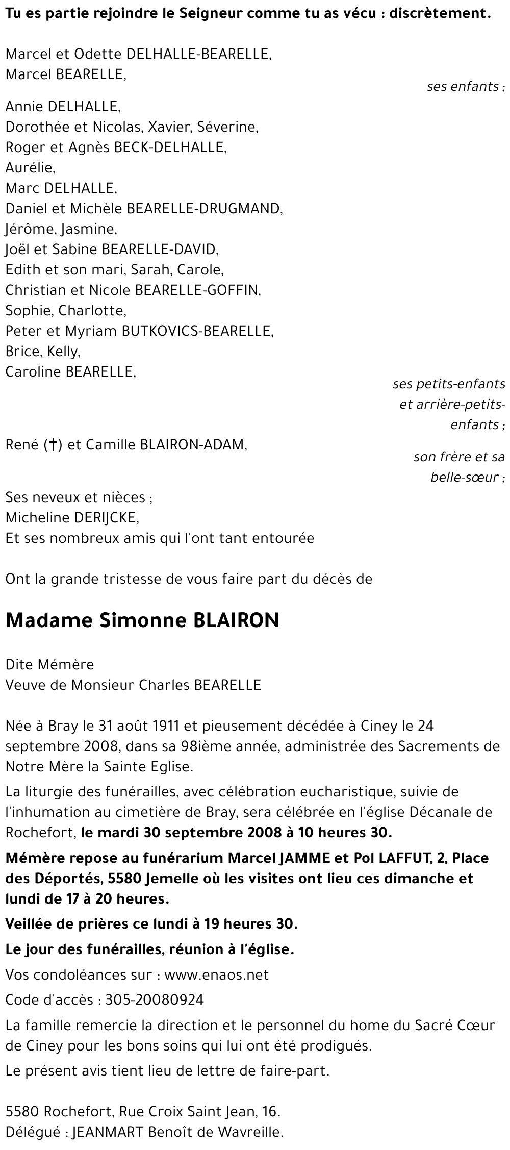 Simonne BLAIRON