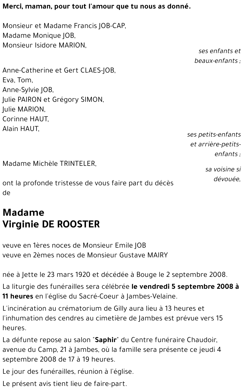 Virginie DE ROOSTER