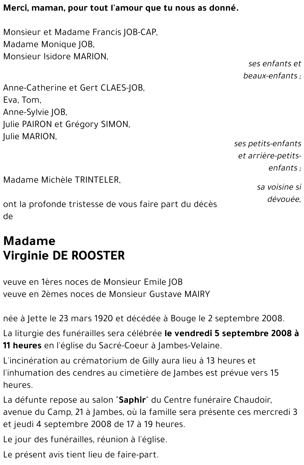 Virginie DE ROOSTER