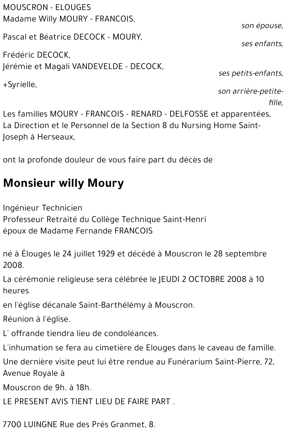 willy Moury