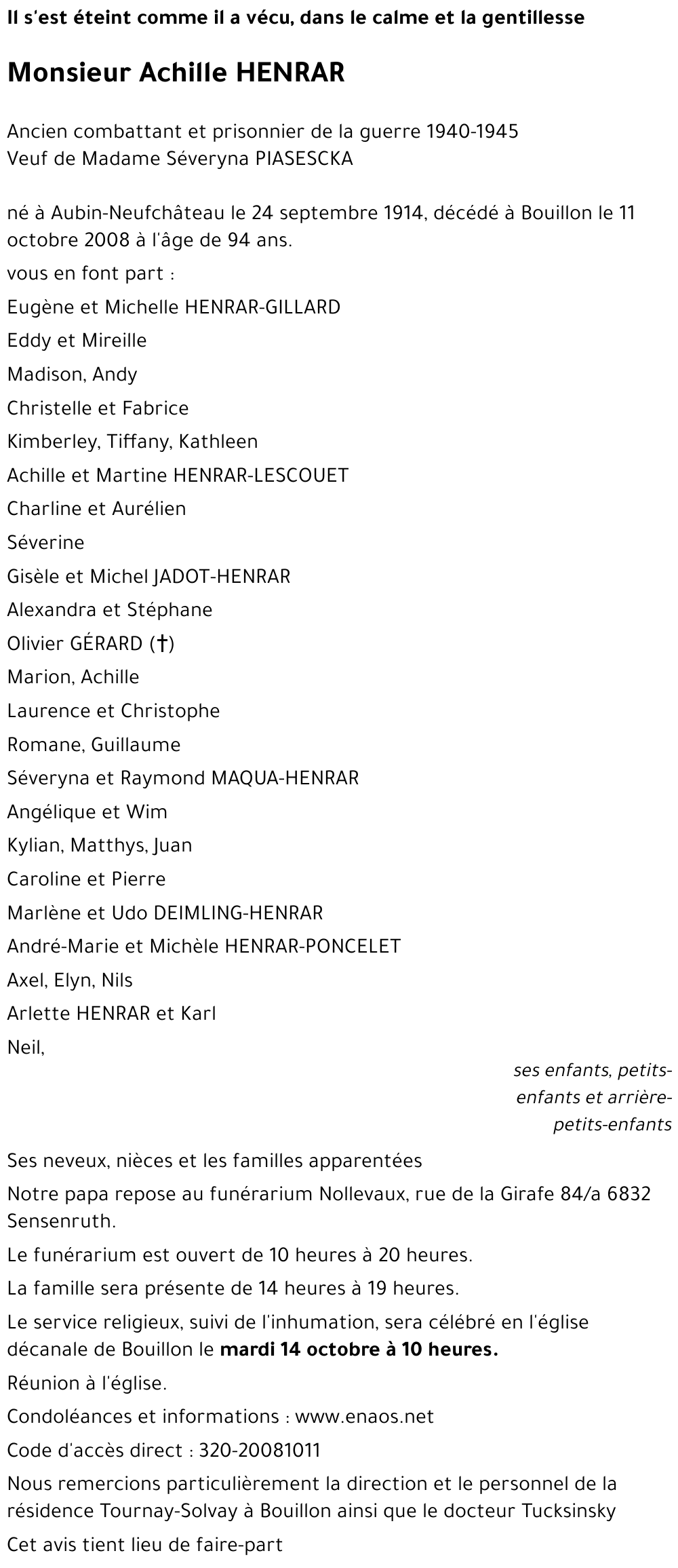 Achille HENRAR