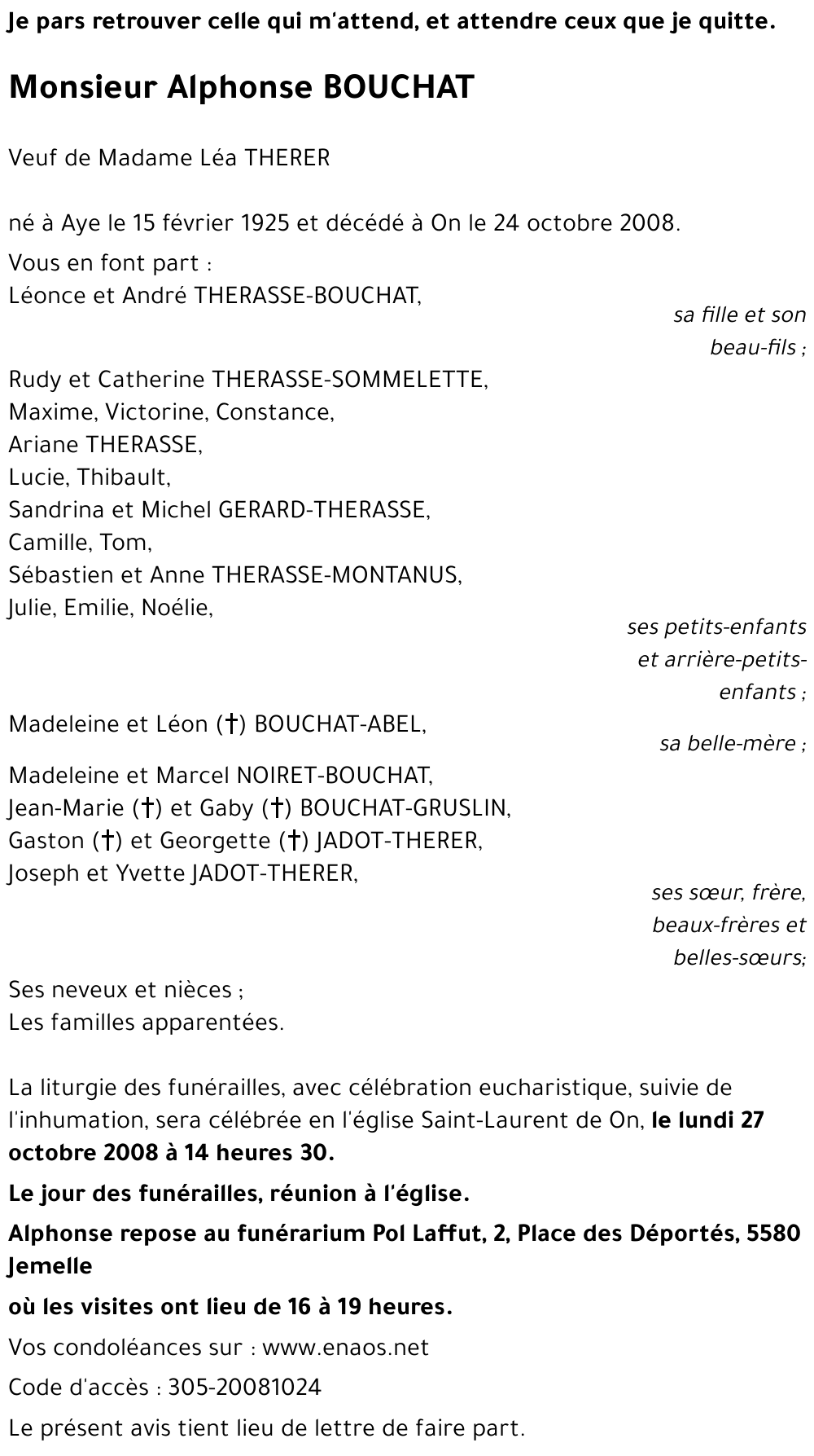 Alphonse BOUCHAT