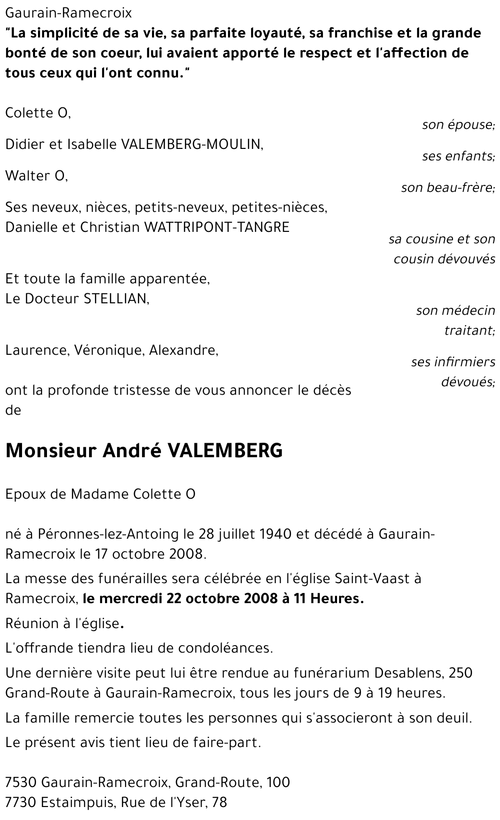 André VALEMBERG