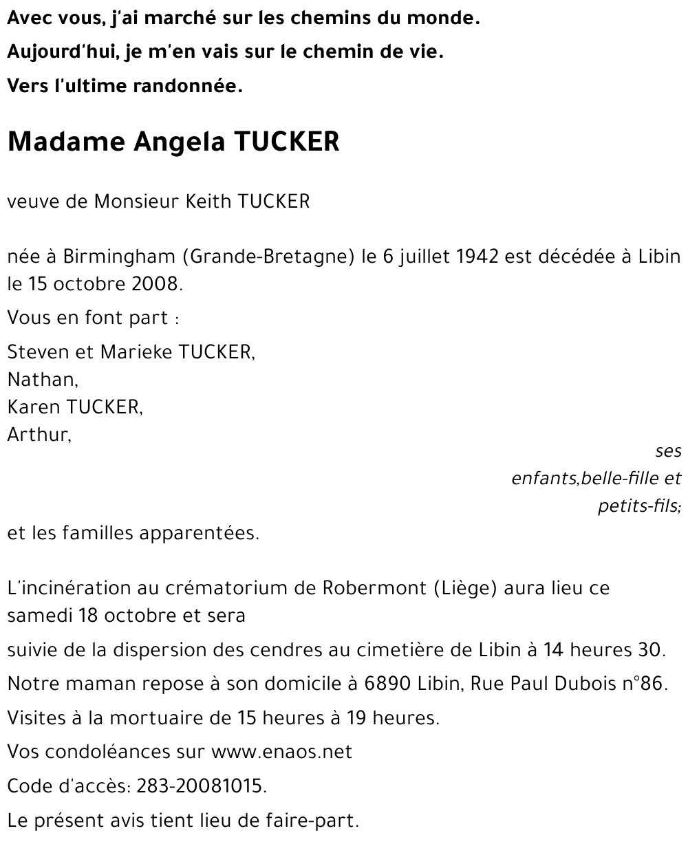 Angela TUCKER