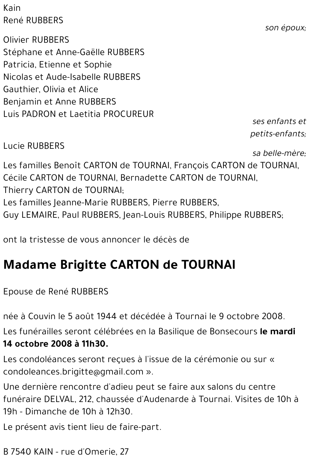 Brigitte CARTON de TOURNAI