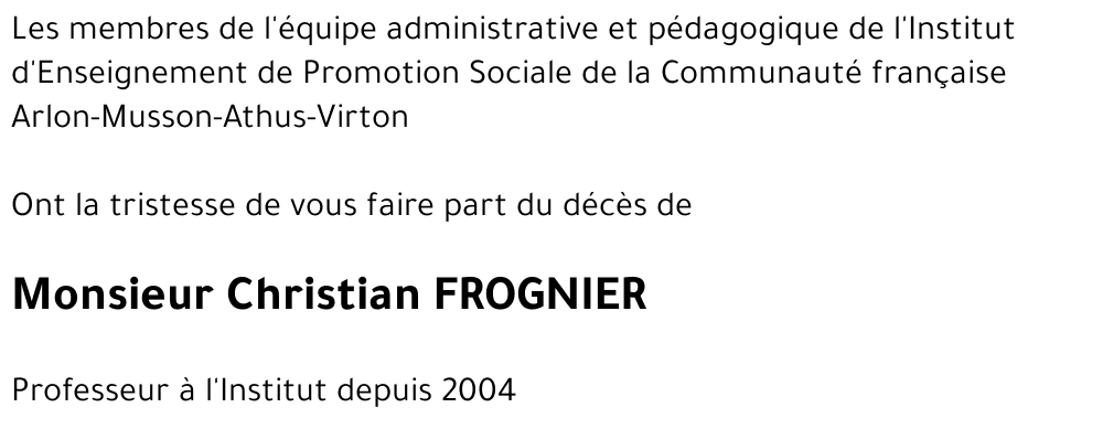 Christian FROGNIER