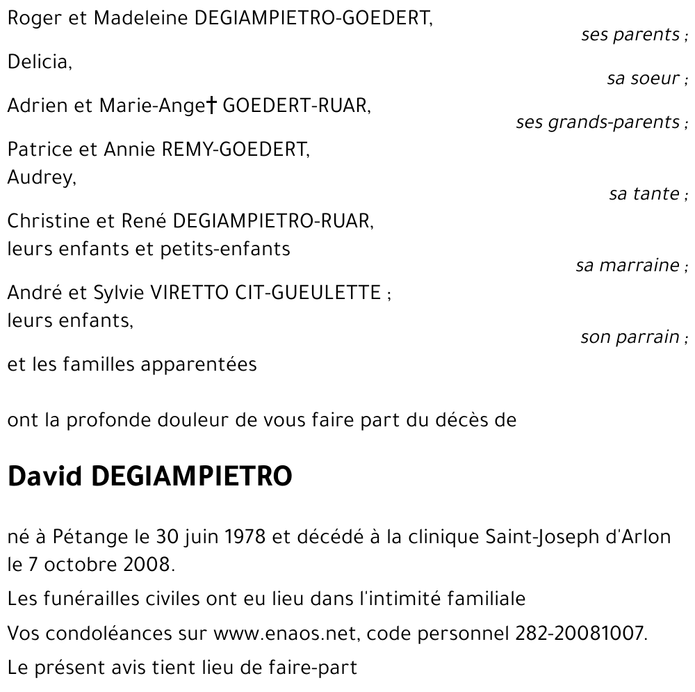 David DEGIAMPIETRO