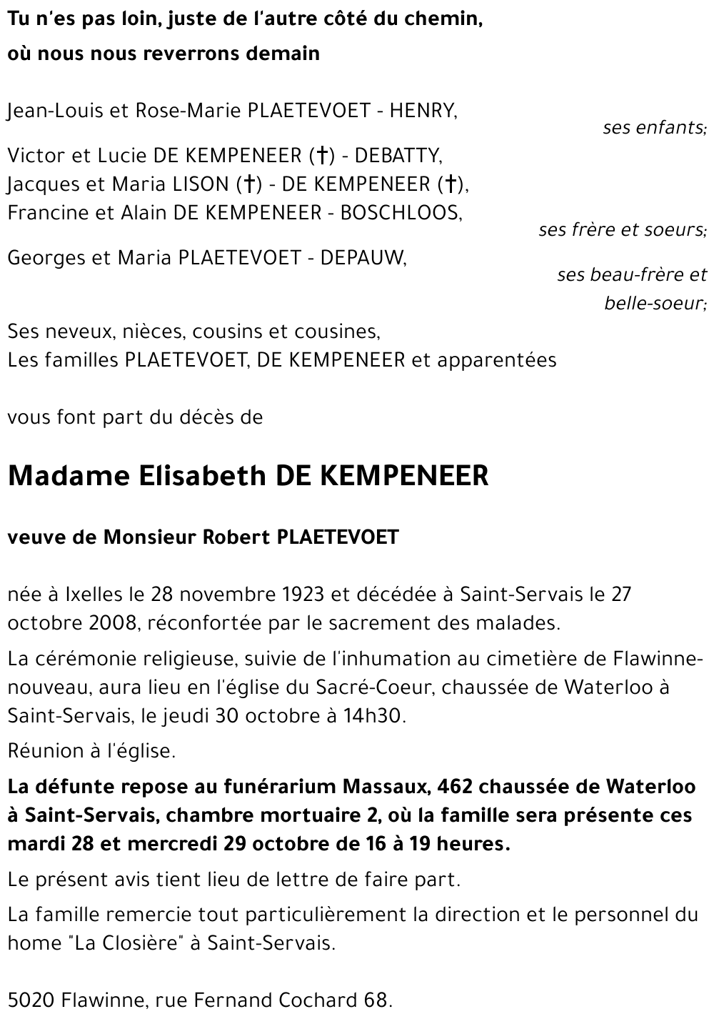 Elisabeth DE KEMPENEER