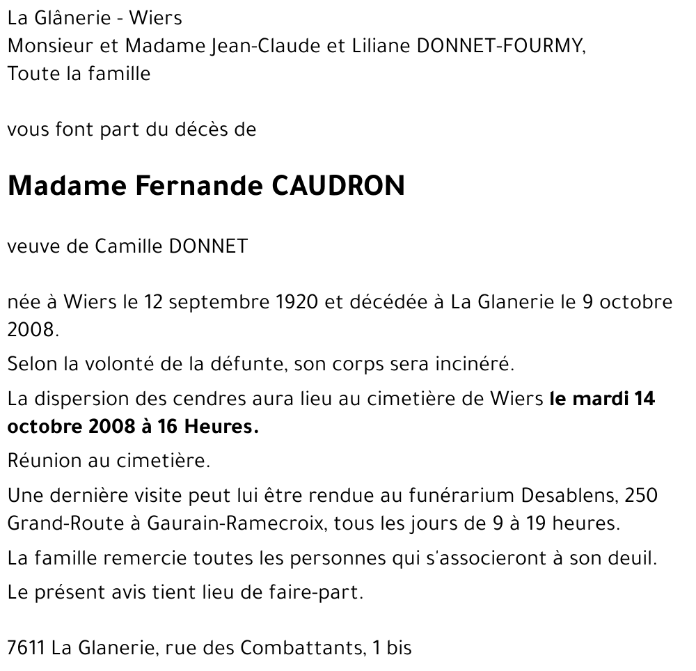 Fernande CAUDRON