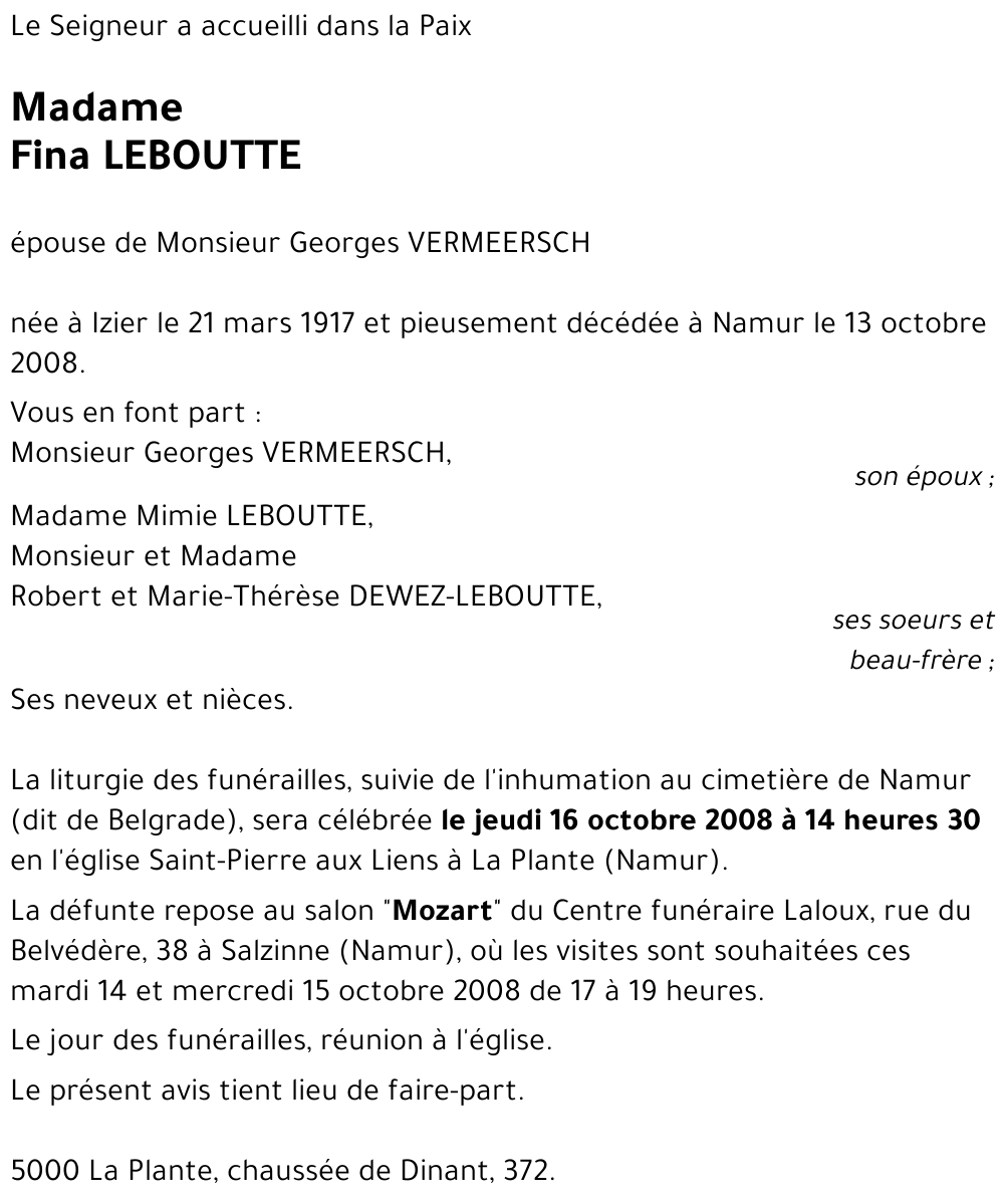 Fina LEBOUTTE